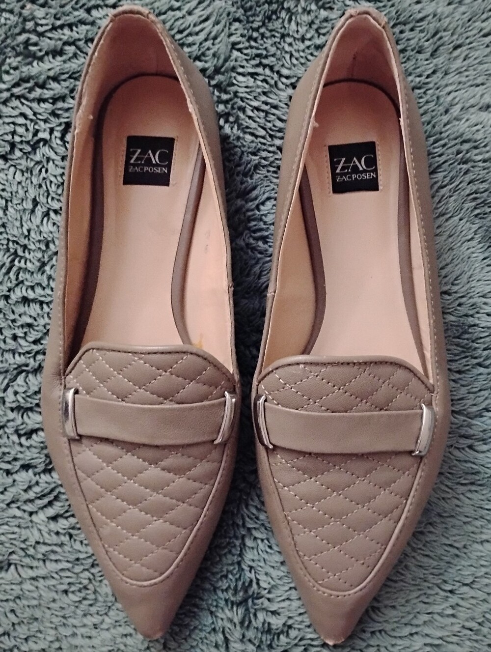 ZAC POSEN Genuine Leather Pointed Toe Flats Women's Size 6